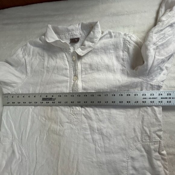 J. Jill Womens White Long Sleeve Linen Button-Front Shirt Large Pullover Casual - Picture 9 of 10